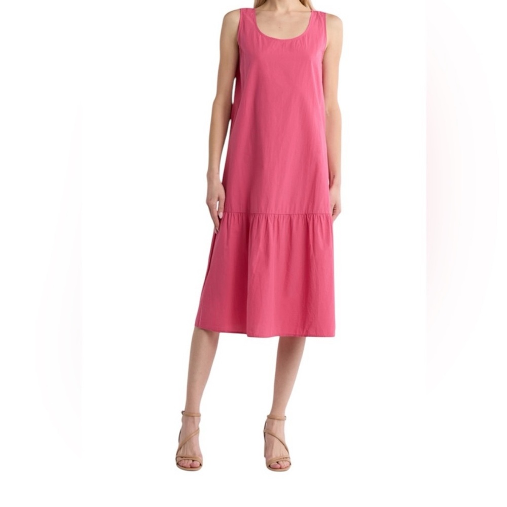 Eileen Fisher Organic Cotton Pink Sleeveless Dress